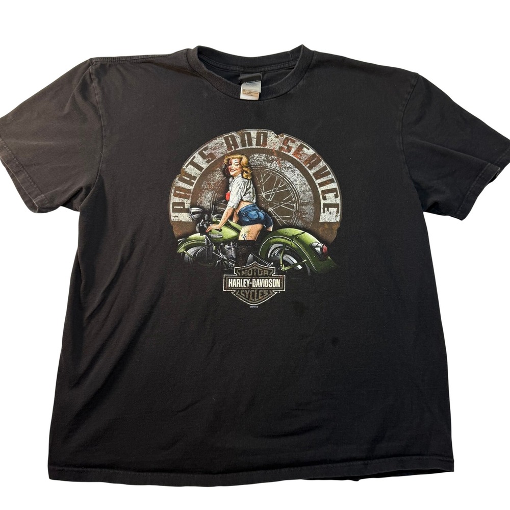 Harley-Davidson 2012 Pin Up Girl Motorcycle T-Shirt Men's 2XL Biggs CA